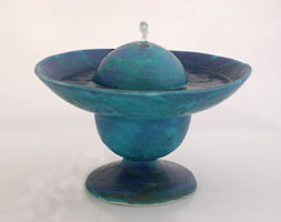 sphere & dish table fountain in turquoise, fuente platillo y esfera color turqueza