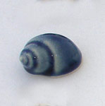 blue ceramic sea shell bead, caracol ceramico azul para colgarse