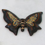black buterfly ceramic bead, mariposa ceramica para collar negra