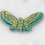 turquoise ceramic moth bead,cuenta ceramica turqueza de palomilla