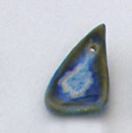 cobalt thongue ceramic bead, cuenta de lengua ceramica color cobalto