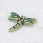 small drafonfly stoneware bead, pequea cuenta ceramica con forma de libelula