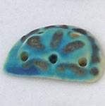 5 holes headress ceramic bead in turquiose, cuenta ceramica de penachom con 5 hollos