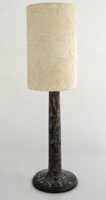neo stick stoneware lamp with hand made paper shade, lampara neo en stoneware con pantalla de papel echo a mano
